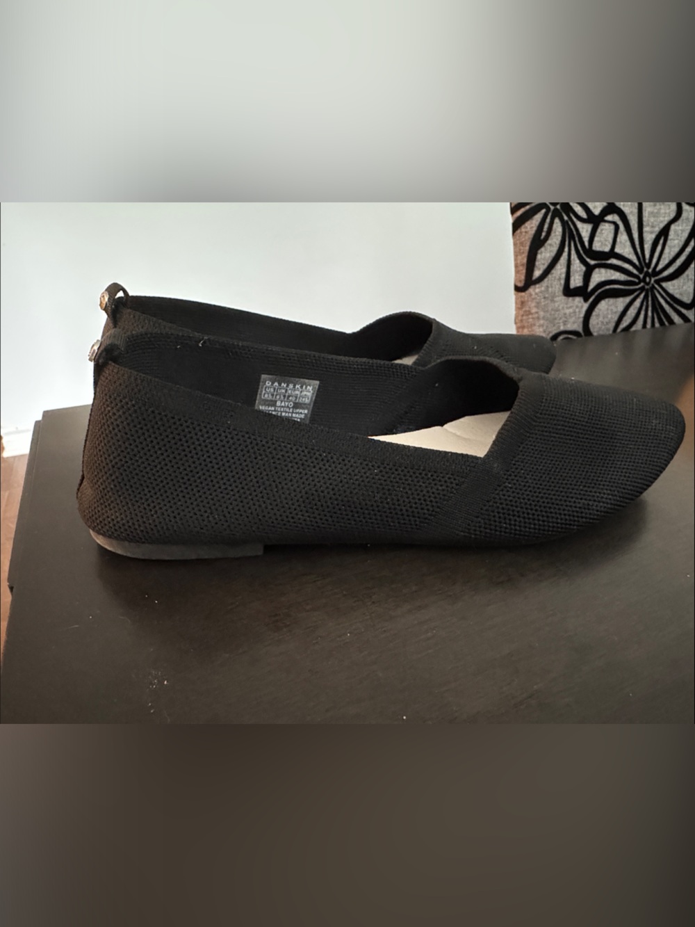 Danskin Black Knit Slip-On Ballet Flats